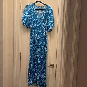 Zara Blue Floral Midi Dress